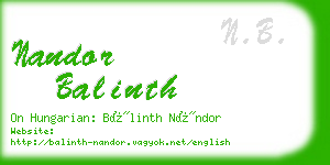 nandor balinth business card